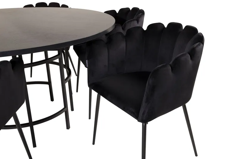 Copenhagen Matgrupp med 6 Limhamn Matstolar Svart - Furniture Fashion - Möbler - Bord & matgrupp - Matgrupp