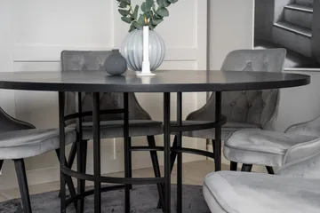 Copenhagen Matgrupp med 6 Valera Lyx Sammetsstolar Svart/Grå - Furniture Fashion - Möbler - Bord & matgrupp - Matgrupp