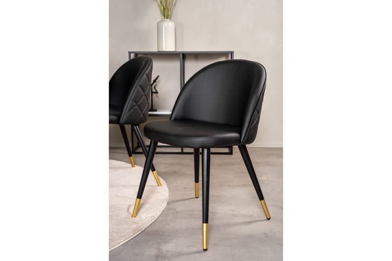 Copenhagen Matgrupp med 6 Valera Matstolar Mässing/Svart - Furniture Fashion - Möbler - Bord & matgrupp - Matgrupp