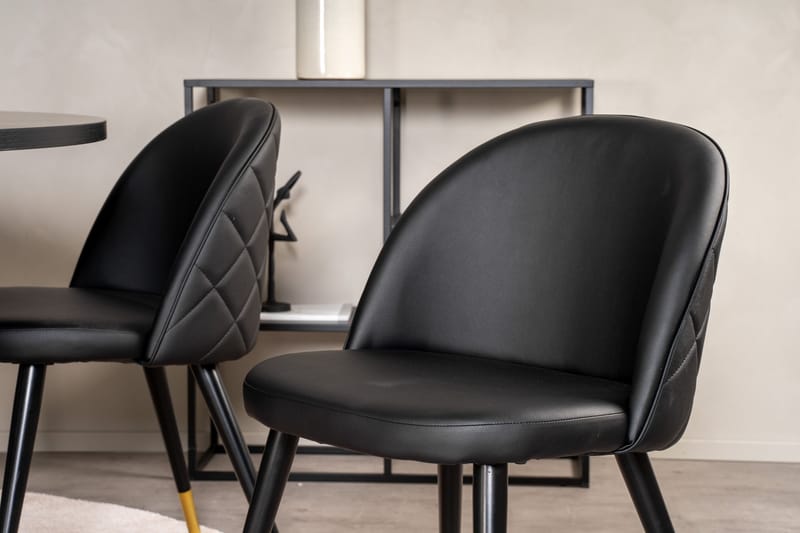 Copenhagen Matgrupp med 6 Valera Matstolar Mässing/Svart - Furniture Fashion - Möbler - Bord & matgrupp - Matgrupp