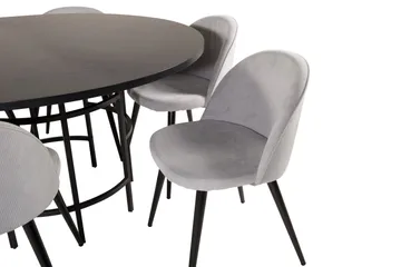 Copenhagen Matgrupp med 6 Valerie Matstolar Manchester Grå/S - Furniture Fashion - Möbler - Bord & matgrupp - Matgrupp