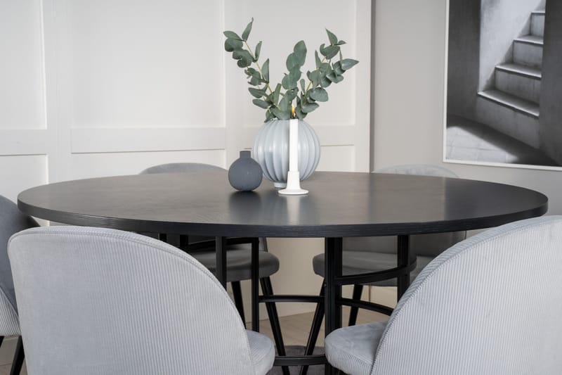 Copenhagen Matgrupp med 6 Valerie Matstolar Manchester Grå/S - Furniture Fashion - Möbler - Bord & matgrupp - Matgrupp