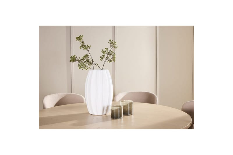 Matgrupp Copenhagen Runt 140 cm med 6st Astoria Stolar Vit / Beige, Beige - Vit / Beige, Beige - Möbler - Bord & matgrupp - Matgrupp