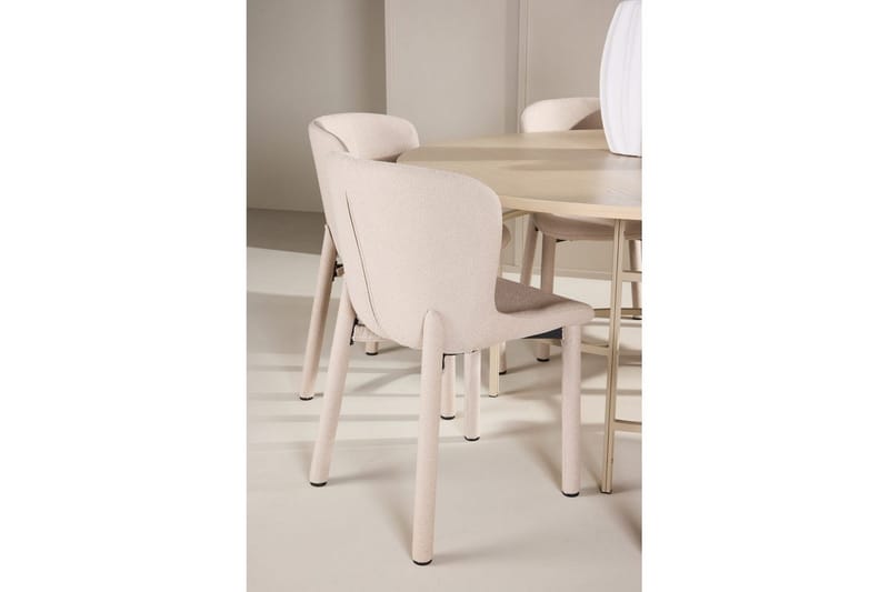 Matgrupp Copenhagen Runt 140 cm med 6st Astoria Stolar Vit / Beige, Beige - Vit / Beige, Beige - Möbler - Bord & matgrupp - Matgrupp