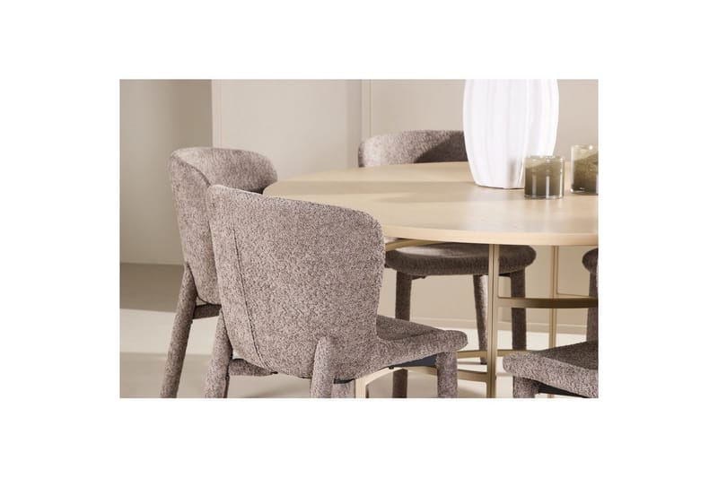 Matgrupp Copenhagen Runt 140 cm med 6st Astoria Stolar Vit / Beige, Brun - Vit / Beige, Brun - Möbler - Bord & matgrupp - Matgrupp