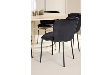 Matgrupp Copenhagen Runt 140 cm Vit/Beige med 6st Edina Stolar - Möbler - Bord & matgrupp - Matgrupp