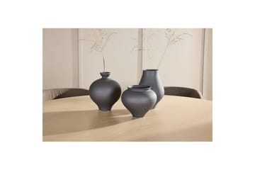 Matgrupp Copenhagen Runt 140 cm Vit/Svart med 6st Edina Stolar Svart / Brun - Svart / Brun - Möbler - Bord & matgrupp - Matgrupp