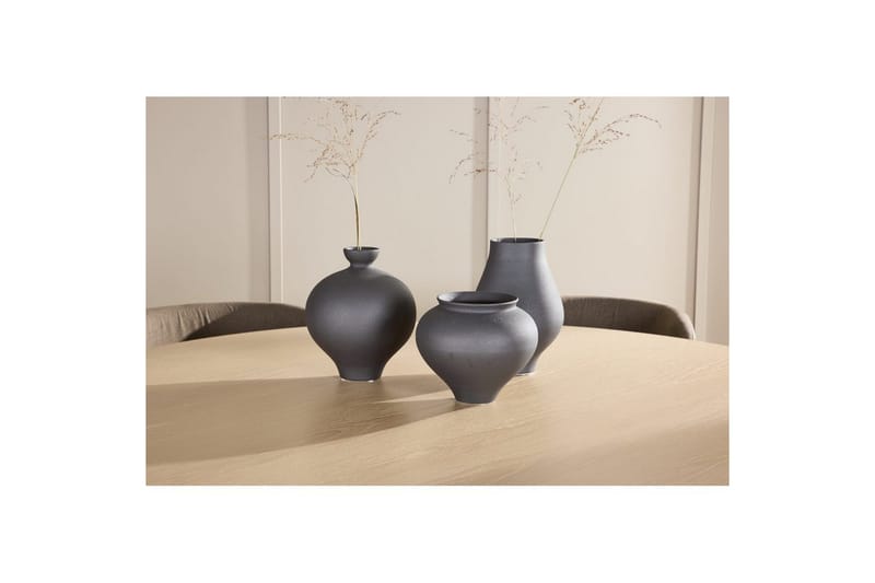 Matgrupp Copenhagen Runt 140 cm Vit/Svart med 6st Edina Stolar Svart / Brun - Svart / Brun - Möbler - Bord & matgrupp - Matgrupp