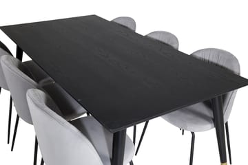 Daicy Matgrupp 180 cm inkl 6 Foyos Stolar - Svart/Mässing/Grå - Möbler - Bord & matgrupp - Matgrupp