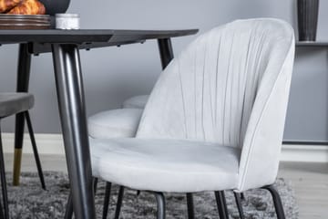 Daicy Matgrupp 180 cm inkl 6 Foyos Stolar - Svart/Mässing/Grå - Möbler - Bord & matgrupp - Matgrupp
