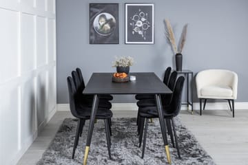 Daicy Matgrupp 180 cm inkl 6 Ypas Stolar - Svart/Mässing - Möbler - Bord & matgrupp - Matgrupp