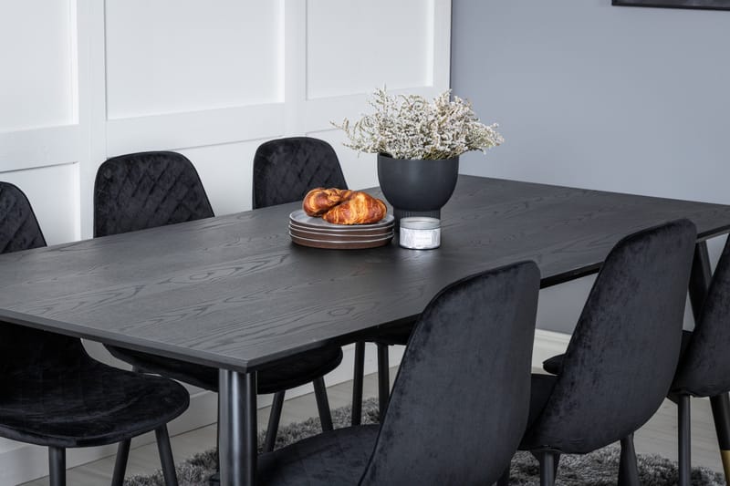 Daicy Matgrupp 180 cm inkl 6 Ypas Stolar - Svart/Mässing - Möbler - Bord & matgrupp - Matgrupp