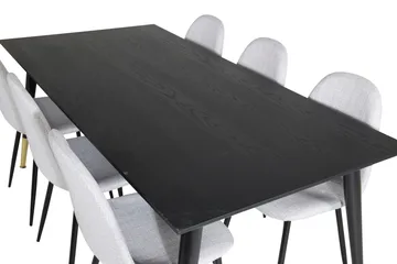 Daicy Matgrupp 180 cm inkl 6 Ypas Stolar - Svart/Mässing/Grå - Möbler - Bord & matgrupp - Matgrupp