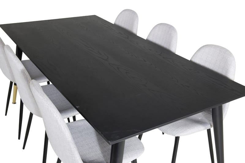 Daicy Matgrupp 180 cm inkl 6 Ypas Stolar - Svart/Mässing/Grå - Möbler - Bord & matgrupp - Matgrupp