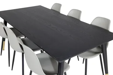 Daicy Matgrupp 180 cm inkl 6 Ypas Stolar - Svart/Mässing/Grå - Möbler - Bord & matgrupp - Matgrupp