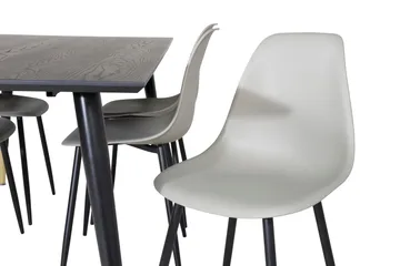 Daicy Matgrupp 180 cm inkl 6 Ypas Stolar - Svart/Mässing/Grå - Möbler - Bord & matgrupp - Matgrupp