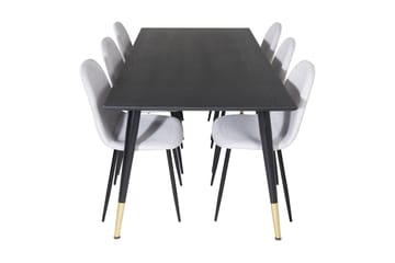 Daicy Matgrupp 180 cm inkl 6 Ypas Stolar - Svart/Mässing/Grå - Möbler - Bord & matgrupp - Matgrupp