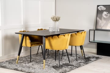 Daicy Matgrupp 180 cm med 4 Limhamn Matstolar Gul - Furniture Fashion - Möbler - Bord & matgrupp - Matgrupp