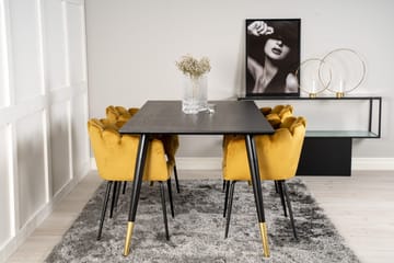 Daicy Matgrupp 180 cm med 4 Limhamn Matstolar Gul - Furniture Fashion - Möbler - Bord & matgrupp - Matgrupp