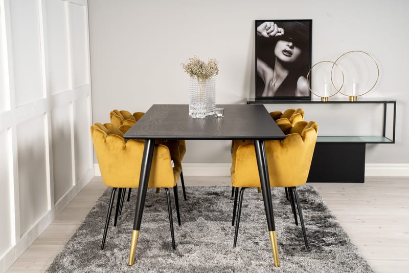 Daicy Matgrupp 180 cm med 4 Limhamn Matstolar Gul - Furniture Fashion - Möbler - Bord & matgrupp - Matgrupp