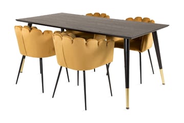 Daicy Matgrupp 180 cm med 4 Limhamn Matstolar Gul - Furniture Fashion - Möbler - Bord & matgrupp - Matgrupp