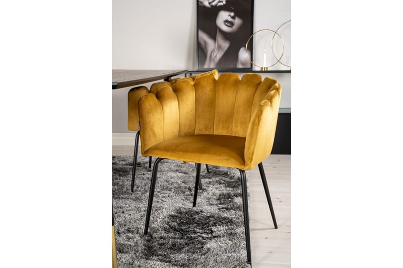 Daicy Matgrupp 180 cm med 4 Limhamn Matstolar Gul - Furniture Fashion - Möbler - Bord & matgrupp - Matgrupp