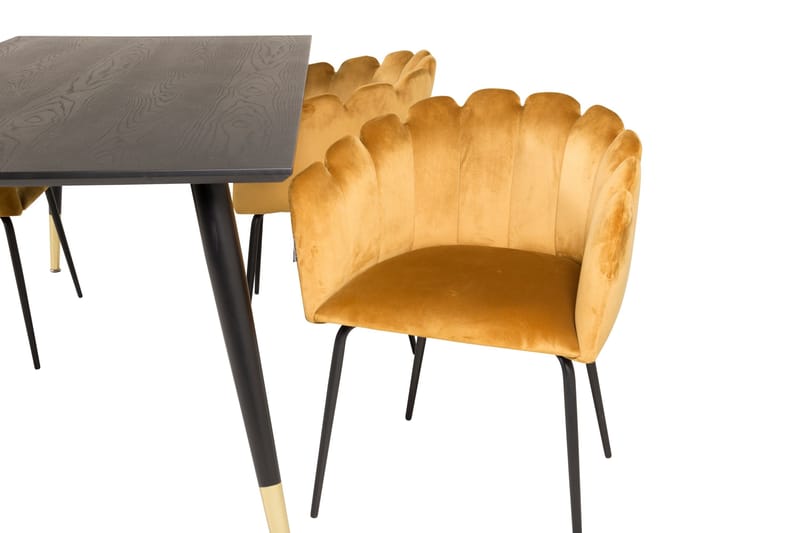 Daicy Matgrupp 180 cm med 4 Limhamn Matstolar Gul - Furniture Fashion - Möbler - Bord & matgrupp - Matgrupp