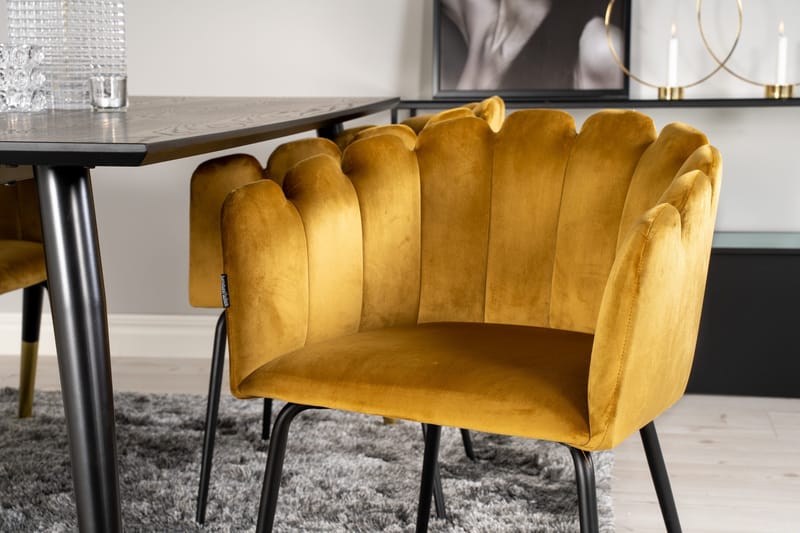 Daicy Matgrupp 180 cm med 4 Limhamn Matstolar Gul - Furniture Fashion - Möbler - Bord & matgrupp - Matgrupp