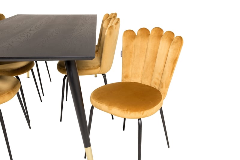 Daicy Matgrupp 180 cm med 6 Limhamn Matstolar Gul - Furniture Fashion - Möbler - Bord & matgrupp - Matgrupp