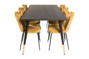 Daicy Matgrupp 180 cm med 6 Limhamn Matstolar Gul - Furniture Fashion - Möbler - Bord & matgrupp - Matgrupp