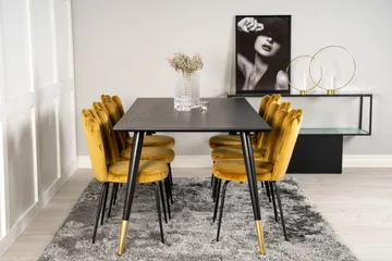 Daicy Matgrupp 180 cm med 6 Limhamn Matstolar Gul - Furniture Fashion - Möbler - Bord & matgrupp - Matgrupp