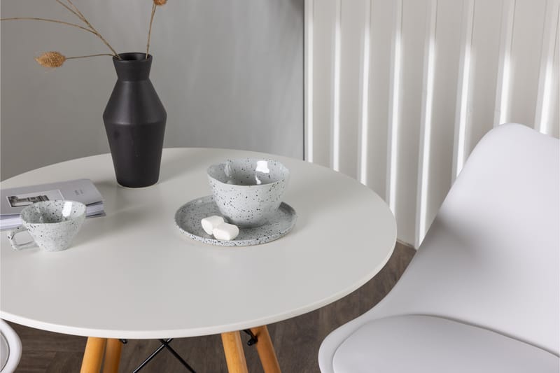 Matgrupp Danburi  60 cm Rund med 2 Zeno stolar - Vit - Möbler - Bord & matgrupp - Matgrupp