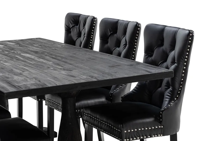 Dijon Matgrupp 200 cm inkl 6 Bergviken Stolar Konstläder - Brun - Möbler - Bord & matgrupp - Matgrupp