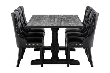 Dijon Matgrupp 200 cm inkl 6 Bergviken Stolar Konstläder - Brun - Möbler - Bord & matgrupp - Matgrupp