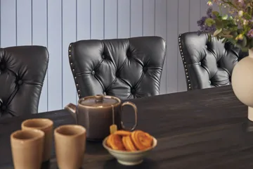 Dijon Matgrupp 200 cm inkl 6 Bergviken Stolar Konstläder - Brun - Möbler - Bord & matgrupp - Matgrupp