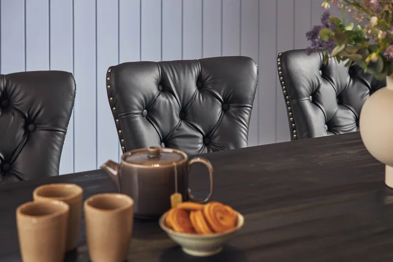 Dijon Matgrupp 200 cm inkl 6 Bergviken Stolar Konstläder - Brun - Möbler - Bord & matgrupp - Matgrupp