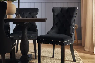 Dijon Matgrupp 200 cm inkl 6 Bergviken Stolar Sammet - Brun / Svart / Sammet - Förvaring - Förvaringsmöbler - Sideboard & skänk