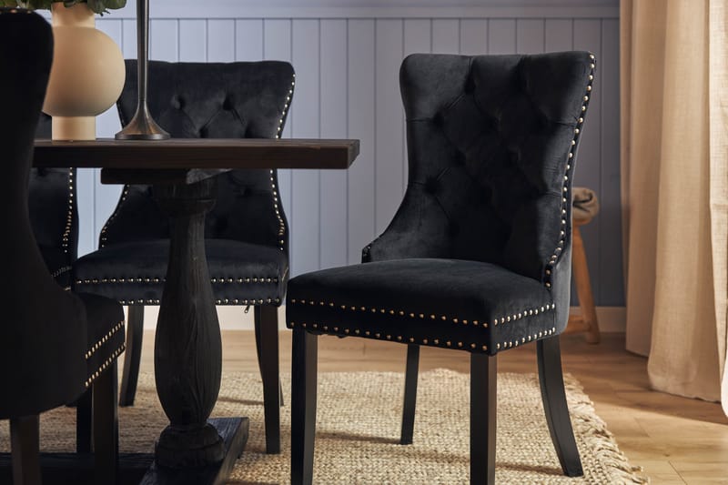 Dijon Matgrupp 200 cm inkl 6 Bergviken Stolar Sammet - Brun / Svart / Sammet - Förvaring - Förvaringsmöbler - Sideboard & skänk