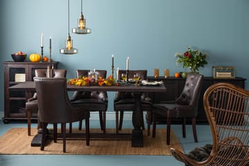 Dijon Matgrupp 200 cm med 6 Tuva Fåtölj - Vintage Trä / Brun Pu - Möbler - Bord & matgrupp - Matgrupp