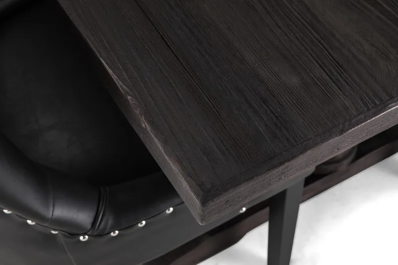 Dijon Matgrupp 200 cm med 6 Tuva Fåtölj - Vintage Trä / Svart Pu - Möbler - Bord & matgrupp - Matgrupp