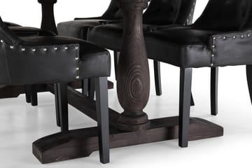 Dijon Matgrupp 200 cm med 6 Tuva Fåtölj - Vintage Trä / Svart Pu - Möbler - Bord & matgrupp - Matgrupp