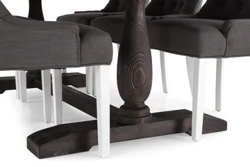 Dijon Matgrupp 200 cm med 6 Viktoria Fåtölj - Vintage Trä/Grå/Vit - Möbler - Bord & matgrupp - Matgrupp