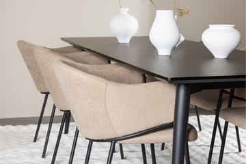 Matgrupp Ellis 230 cm Rektangulär med 6 Evelina stolar - Svart/Beige - Möbler - Bord & matgrupp - Matgrupp