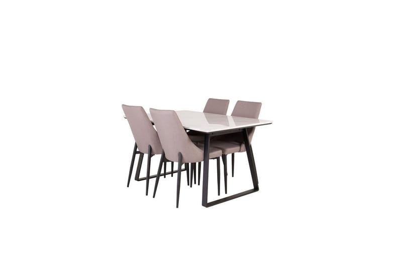 Matgrupp Estelle Rektangulärt 140x90 cm Vit Marmor / Svart med 4st Leone 2.0 Stolar - Möbler - Bord & matgrupp - Matgrupp