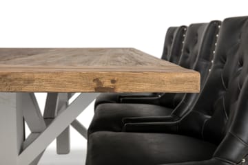 Förlängningsbar Matgrupp Yorkshire 200 cm m 6 Hermione Fåtöl - Natur|Vit|Svart - Möbler - Bord & matgrupp - Matgrupp