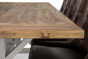 Förlängningsbar Matgrupp Yorkshire 200 cm m 6 Hermione Stol - Natur|Vit|Brun - Möbler - Bord & matgrupp - Matgrupp