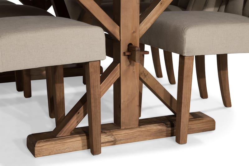 Förlängningsbar Matgrupp Yorkshire 200 cm med 6 Isolde Stol - Natur|Beige|Grå - Möbler - Bord & matgrupp - Matgrupp