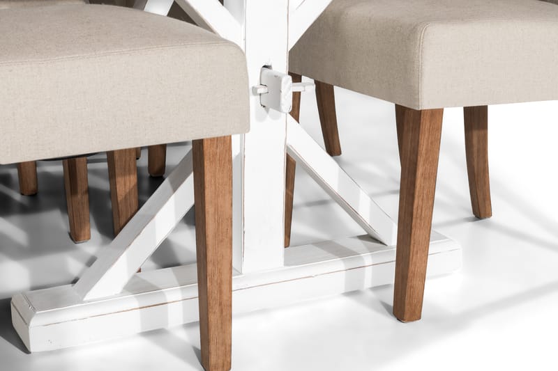 Förlängningsbar Matgrupp Yorkshire 200 cm med 6 Isolde Stol - Natur|Vit|Beige - Möbler - Bord & matgrupp - Matgrupp