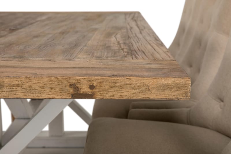 F�örlängningsbar Matgrupp Yorkshire 200 cm med 6 Ophelia Stol - Natur|Vit|Beige - Möbler - Bord & matgrupp - Matgrupp