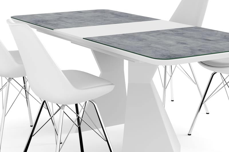 Förlängningsbart Matbord Xia 160 cm Glas Med 4 st Matstol Sc - Matgrupp